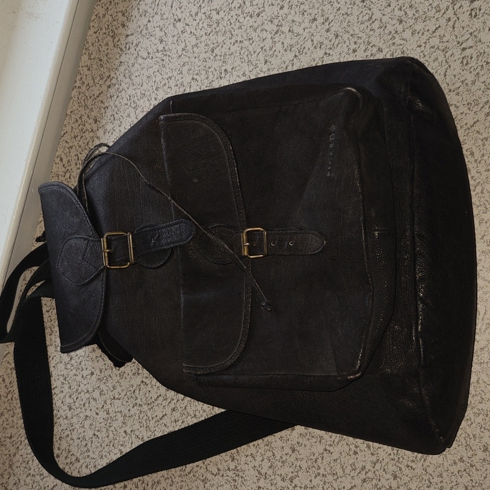 VTG Picard Backpack Buffalo Leather Black Medium Size Rare